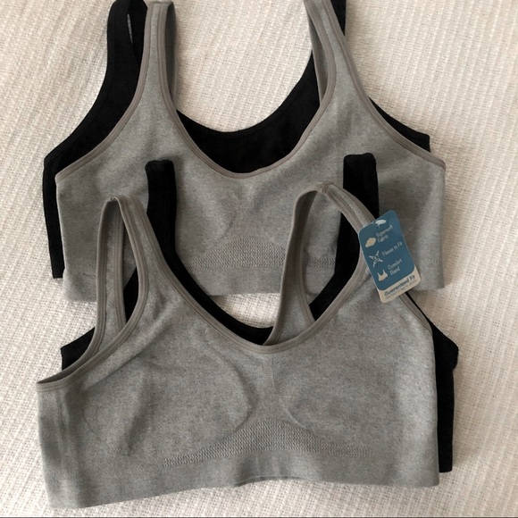Girl’s, Training Bras, Hanes, X-Large, Black & Gray - Picture 1 of 3